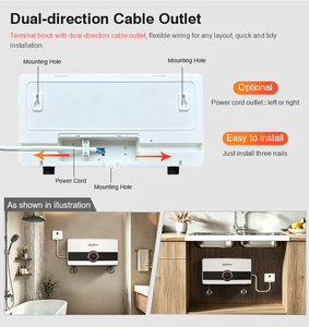 Calentador de Agua Instantáneo Eléctrico de 220v y 5.5kw, Moderno, Vertical, de Nueva Tecnología, Calentamiento Rápido, para Instalar Bajo el Fregadero - Product Image 6