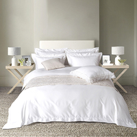 Ensemble de literie d'hôtel 300TC 100% coton, housse de couette blanche, drap de lit, écologique, style européen et américain, personnalisable