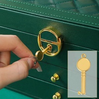 Boîte de luxe personnalisée en cuir PU bague boucle d'oreille montre collier boîte à bijoux organisateur de stockage de bijoux de voyage en bois boîte-cadeau avec serrure