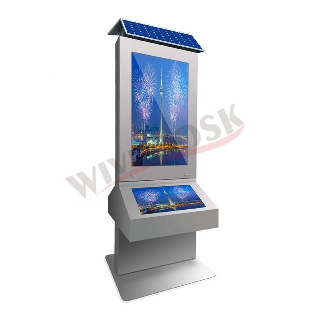 Solar Powered Outdoor Digital Advertising LCD Screen Kiosk