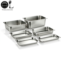 Plateau de stockage alimentaire pour hôtels et traiteurs Oulu OL-O711, en acier inoxydable SUS201, bac GN 1/1 1/2 1/3 1/4 1/6 1/9, profondeur 6,5/10/15/20 cm, argent