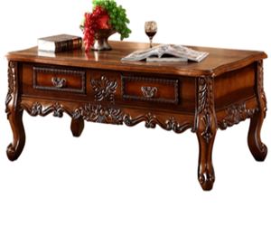 Đồ Nội Thất Cổ Điển Chất Lượng Cao Phòng Khách Châu Âu Bộ Bàn Cà Phê Bằng Gỗ Cổ Rắn - Product Image 3