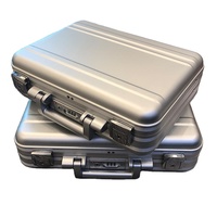 Caja de Almacenamiento Rectangular de Aleación de Aluminio con Cerradura de Contraseña, Estuche para Instrumentos, Caja de Herramientas, Maletín, Estuche para Computadora, Cierre con Pestillo