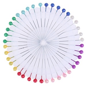 40 pièces/ensemble d'aiguilles à tête de perle ronde point droit épingles à coudre pour la couture bricolage outils de couture positionnement - Product Image 1