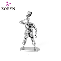 Collier Pendentif Soldat de l'Armée 3D en Acier Inoxydable pour Hommes, Bijou Tendance Vintage Militaire Punk Motard