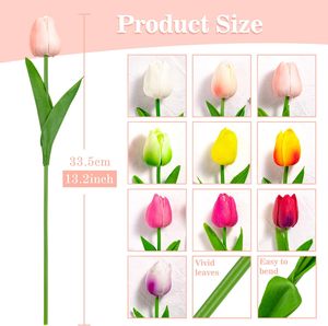 Venta al por Mayor de Flores de Tulipán Artificiales de Látex PE de Tacto Real, Decoración para el Hogar para el Día de San Valentín y Pascua - Product Image 1