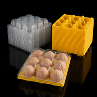Contenitore per Uova in PET di Grado Alimentare per Confezioni da 9, Scatola Trasparente con Vassoio Impilabile per Allevamenti di Uova e Supermercati