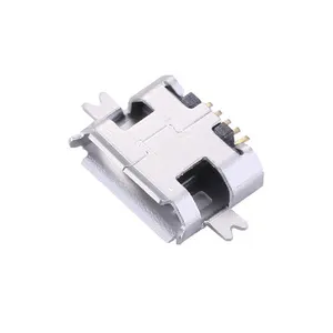 Micro usb connector USB 2.0 b type female micro 5p 6.4pitch curled edge DIP with positioning post For Mobile Phone Charging