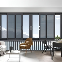 Estándar australiano As2047 Casa residencial Ventanas corredizas de aluminio horizontales de doble acristalamiento Ventana corredera de 3 pistas