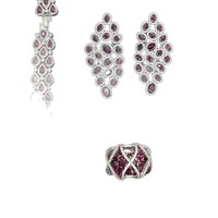Ensemble de bijoux en cuivre plaqué or de luxe chic inspiré des designers Honggang avec détails en zircon exquis