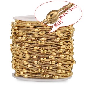 Wholesale 18K Gold PVD Plated Round Bead Snake <b>Chain</b> | Vacuum Electroplated Snake <b>Chain</b> for Necklace - Product Image 1