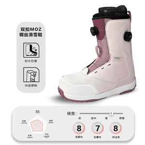 Bottes de snowboard à enfiler rapidement, unisexe adulte, système de laçage automatique, semelle extérieure en caoutchouc, semelles intérieures amortissantes, chaussures de ski chaudes pour l'extérieur - Product Image 2