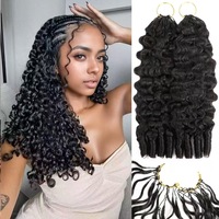 Extensions de cheveux au crochet en gros, prix abordable, cheveux brésiliens vierges Remy 50g, double trame machine, simple tirage, bouclés birmans