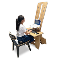 Bureau sur pied pliable moderne en bois, réglable en hauteur, pour ordinateur portable, finition peinture poudrée, contreplaqué 18 mm, démontable, personnalisable OEM