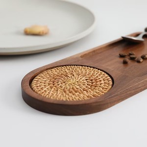 Nhật Bản phong cách retro rắn Keo Gỗ khay ăn sáng hiện đại Snack cốc nước Tấm bánh mì tráng miệng thân thiện với môi quán cà phê - Product Image 2