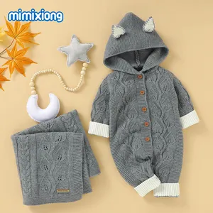 Оптовая продажа, комбинезоны для новорожденных Mimixiong + комплекты одеял для малышей 3 месяца, Одежда для новорожденных мальчиков и девочек