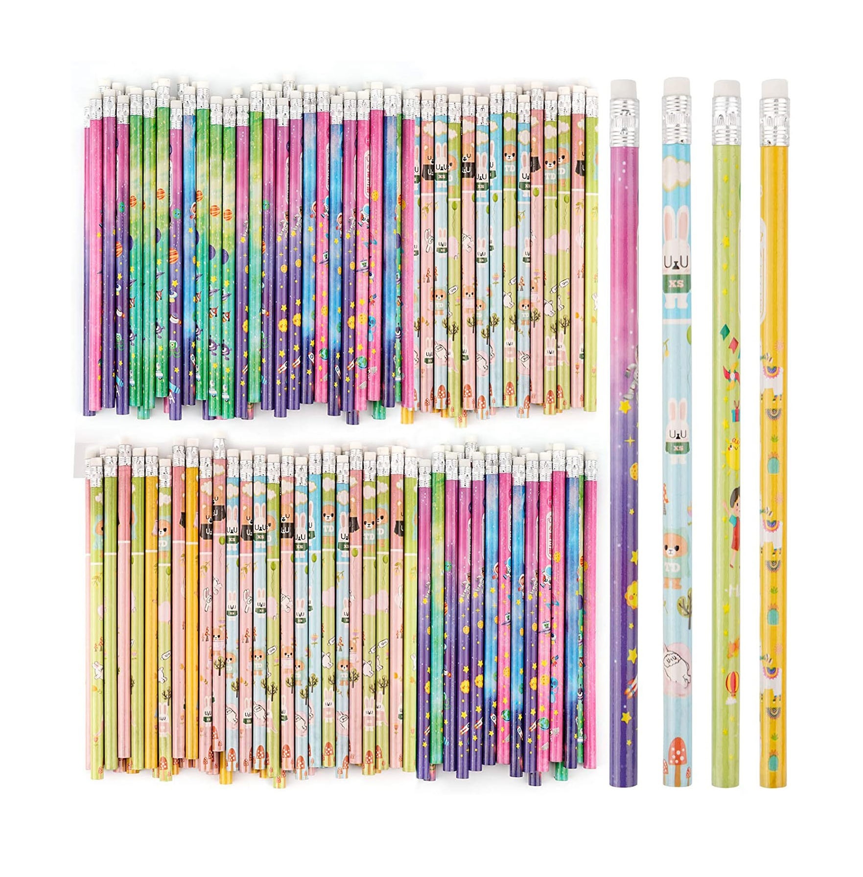 Индивидуальный новый подарок, разноцветные карандаши с ластиком, топы для вечеринок, сувениры, школьные принадлежности