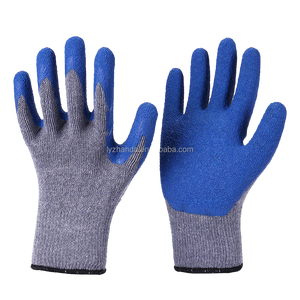 Guantes de punto de algodón con revestimiento de látex liso rojo Guantes de construcción de algodón de Palma de látex arrugado para el trabajo - Product Image 6