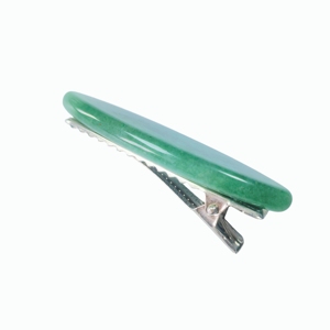 Barrettes à cheveux en jade aventurine verte pour femmes, type alligator - Product Image 3