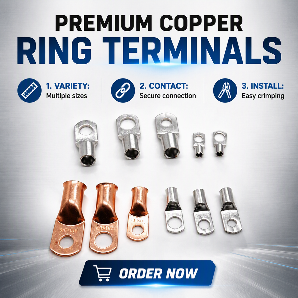 Custom Copper Tube Terminals Ring Cable Lugs with Crimp Barrel for ...
