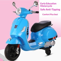 Moto électrique en plastique pour enfants, tricycle à batterie, double propulsion, voiture jouet à roulettes avec télécommande