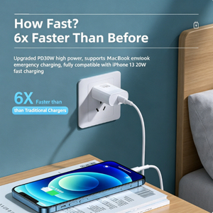 Mini <span class=keywords><strong>Cargador</strong></span> Rápido GaN PD USB-C <span class=keywords><strong>de</strong></span> 30W con Protección OTP para Laptop, Compatible con 16/15 <span class=keywords><strong>Pro</strong></span> <span class=keywords><strong>Max</strong></span>, iPad <span class=keywords><strong>Pro</strong></span> y Otros - Product Image 2