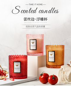 Handmade <strong>Orange</strong> Textured Glass Soy Wax Scented <strong>Candle</strong> for Luxury Home D&eacute;cor and Relaxing Aromatherapy - Product Image 4