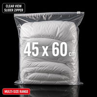 Grand sac transparent à fermeture éclair 45x60 cm en PE avec curseur pour l'emballage de couettes, couvertures, édredons et literie – Vente en gros