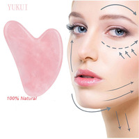 100% pierre naturelle personnaliser Logo impression Rose Quartz Gua Sha grattoir planche grattoir outil de Massage