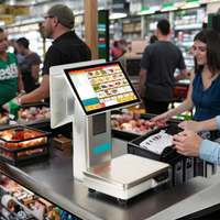 Báscula de Pesaje para PC, Impresora de Etiquetas de Código de Barras Electrónica, Pantalla Táctil, Placa Base de Grado Industrial, Impresora de Transferencia Térmica POS