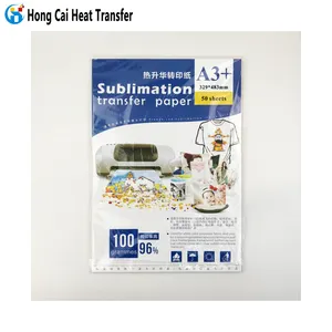 Hongcai A3 + A4 Gele Sublimatie Inkjet Warmte Overdracht Afdrukken Papier Langzaam Drogen Donker Transfer Papier Voor T-Shirt Kussen Mok