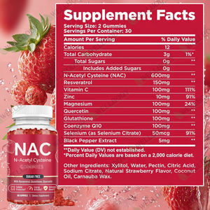 WELLBODY OEM Private Label Bebas Gluten 600mg NAC Gummies N-Acetyl <span class=keywords><strong>Cysteine</strong></span> Gummies Suplemen untuk Sistem Kekebalan Tubuh - Product Image 2