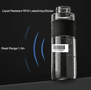 860 impermeabile ~ 960mhz bottiglia di vino RFID Tag Anti liquido UHF RFID adesivo liquido per la sacca di sangue