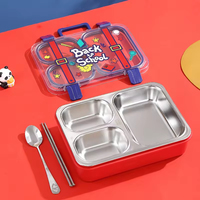 Boîte à lunch en acier inoxydable multi-compartiments 850 ml sans BPA, conteneur alimentaire portable pour bébés, enfants et adultes