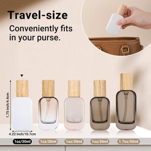 Flacons de parfum vides de luxe en verre dépoli de forme ronde, 30 ml et 50 ml, avec bouchon à vis, lot de 100 pièces - Product Image 2