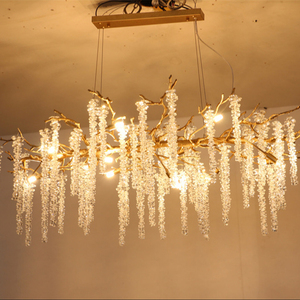 Un pezzo di <span class=keywords><strong>luce</strong></span> moderna lampadario di cristallo di lusso per sala da pranzo camera da letto in ottone ramo di grano d'uva <span class=keywords><strong>lampadari</strong></span> - Product Image 1