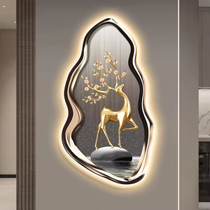 Tableau mural LED moderne de luxe avec motif de renne, <span class=keywords><strong>art</strong></span> mural créatif haut de gamme avec sensation décorative lumineuse et luxueuse - Product Image 3
