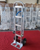Chariot à plateforme industriel en aluminium robuste 3 en 1 à quatre roues avec roues pneumatiques de 10x3,5 pouces, certifié CE OEM