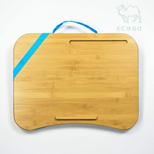 Soporte para computadora portátil de bambú azul en la cama Escritorio portátil para computadora portátil con cojín Mesa para computadora portátil bien diseñada para viajes, trabajo, hogar - Product Image 5