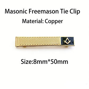 Clip de <span class=keywords><strong>cravate</strong></span> maçonnique en cuivre de 2 pouces, 8 mm * 50 mm, ton or, symbole maçonnique, barre de <span class=keywords><strong>cravate</strong></span> pour hommes - Product Image 1