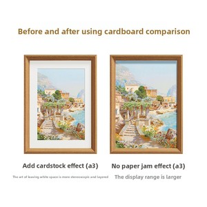 <span class=keywords><strong>Cornice</strong></span> Fotografica in Legno Fatta a Mano <span class=keywords><strong>da</strong></span> <span class=keywords><strong>Parete</strong></span>, Formato A3/A4 4K Multi-Misura (6-20 Pollici) con Disegni ad Acquerello/Schizzo/Olio - Product Image 3