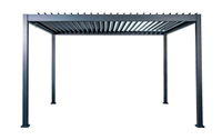 Supports de toit à persiennes rétractables électriques en aluminium de luxe, revêtement poudré, pour pergola, mobilier, portes vitrées, assemblage facile, résistant à la décomposition