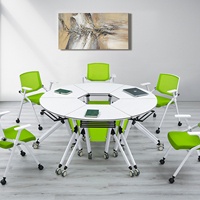 Vente en gros de chaise pliante de bureau en maille Bloc-notes chaise de formation pliable pour salle de conférence