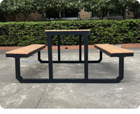 Cadre en aluminium à plateau composite en bois-plastique connexion monobloc solide étanche parc salle à manger extérieure table chaise banc de parc