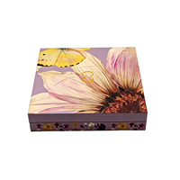Boîte cadeau personnalisable de luxe sur le thème des fleurs, avec insert en EVA, boîte rigide en carton floral, emballage portable en matériaux recyclés