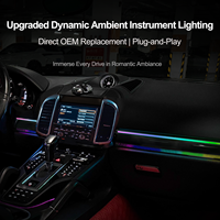 Éclairage d'ambiance RVB pleine couleur à configuration facile pour Porsche Cayenne, compatible avec le protocole d'origine du véhicule, éclairage intérieur automobile