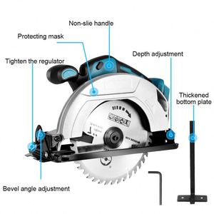 <span class=keywords><strong>Scie</strong></span> circulaire sans fil 7 pouces 180 mm avec moteur sans balais 900 W 5000 tr/min, <span class=keywords><strong>scie</strong></span> à découper multifonctionnelle pour le travail du bois - Product Image 5