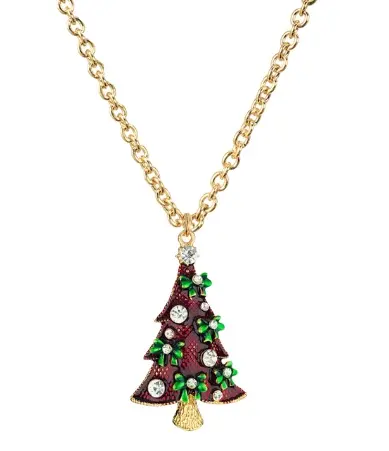new Christmas series jewelry alloy Rhinestone Christmas Tree Pendant Necklace