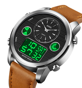 Reloj de Cuarzo Analógico Digital Skmei 1653 con Esfera Grande, Reloj de Cuarzo de Cuero con Hora <span class=keywords><strong>Mundial</strong></span> para Hombre - Product Image 6