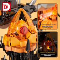 DK7043 Torre de Magia Oscura con Luz LED, Arquitectura de Dragón, 997 Piezas, Diorama, Set de Bloques de Construcción Coleccionables para Aficionados
